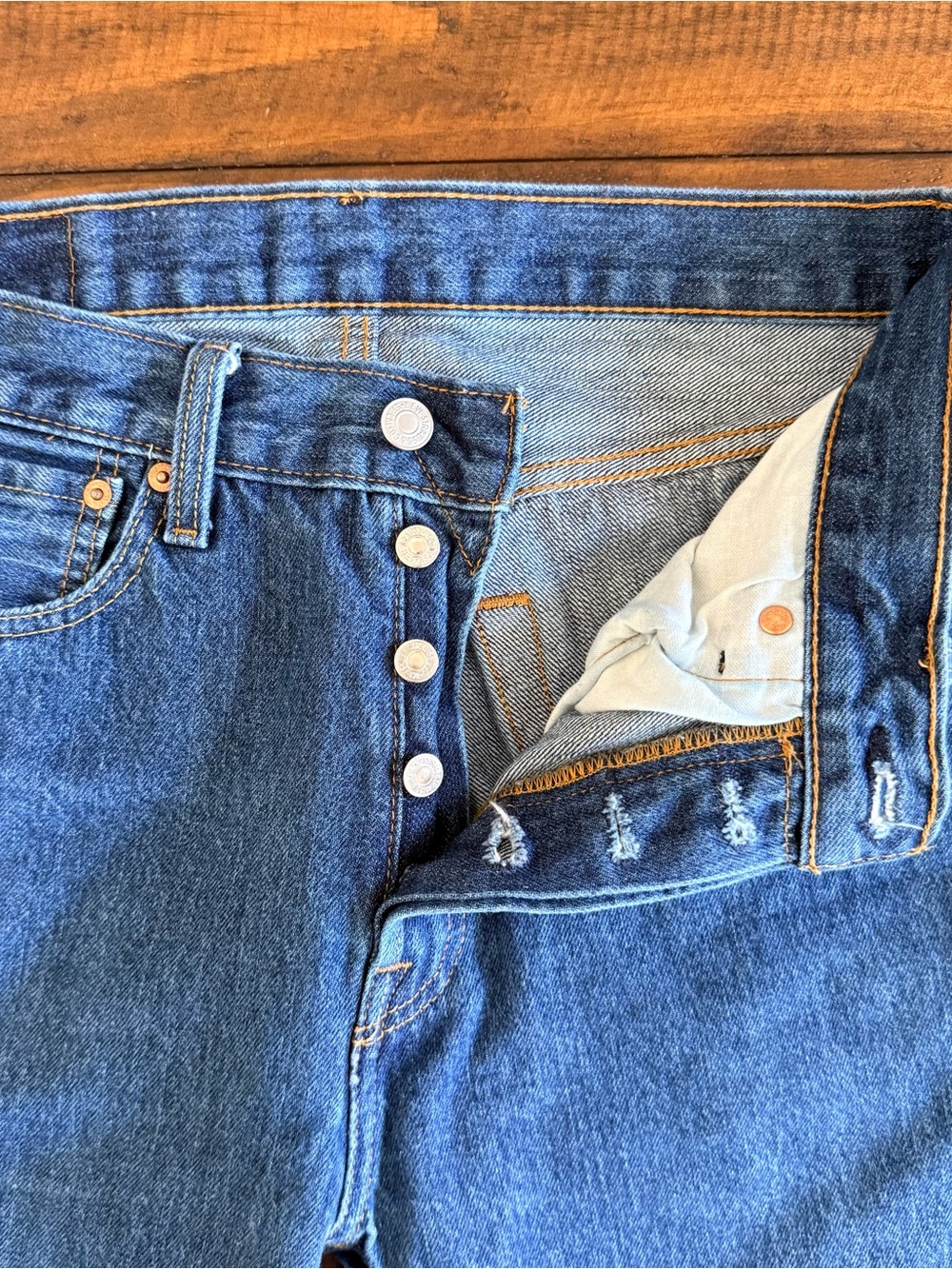 Levi’s 501 Straight Leg Button Fly Jeans, Men’s Size 31x30 - Picture 6 of 10